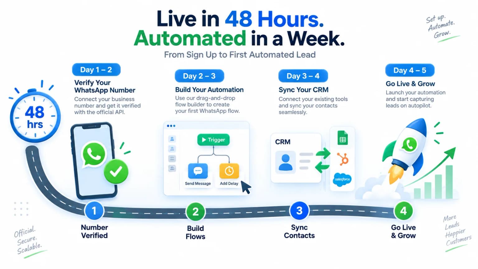 WhatsApp API service provider India setup process from number verification to live automation in 4 steps